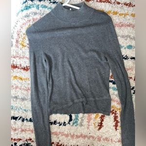 Gray micro turtleneck sweater